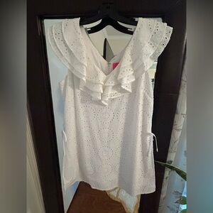 Lilly Pulitzer White Eyelet Ruffle Romper